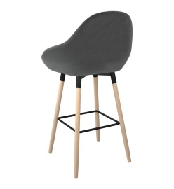 Tabourets de bar lot de 2 gris foncé tissu