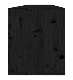 Armoires murales 2 pcs Noir 80x30x35 cm Bois de pin massif