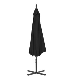 Parasol déporté avec mât en acier 300 cm Noir