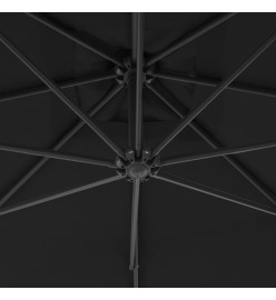 Parasol déporté avec mât en acier 300 cm Noir