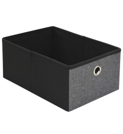 Banc de rangement pliable Faux lin 76 x 38 x 38 cm Gris foncé