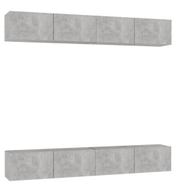 Meubles TV 4 pcs Gris béton 100x30x30 cm Aggloméré