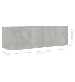 Meubles TV 4 pcs Gris béton 100x30x30 cm Aggloméré