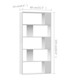 Bibliothèque/Séparateur de pièce Blanc 80x24x159 cm Aggloméré