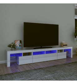 Meuble TV avec lumières LED Blanc brillant 230x36,5x40 cm