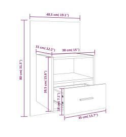 Tables de chevet murales 2 pcs Chêne marron