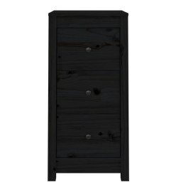 Buffets 2 pcs Noir 40x35x80 cm Bois massif de pin