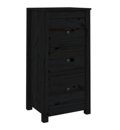 Buffets 2 pcs Noir 40x35x80 cm Bois massif de pin