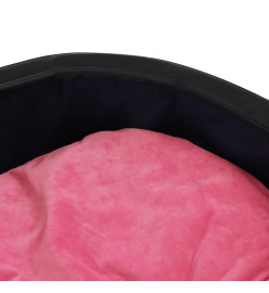 Lit pour chiens Noir et rose 79x70x19 cm Peluche et similicuir