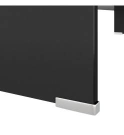 Meuble TV/ Support pour moniteur 100 x 30 x 13 cm Verre Noir