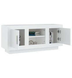 Meuble TV blanc 102x35x45 cm bois d'ingénierie