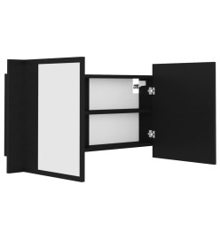 Armoire à miroir de salle de bain LED Noir 90x12x45 Acrylique