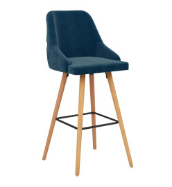 Tabourets de bar lot de 2 bleu velours