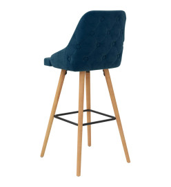 Tabourets de bar lot de 2 bleu velours