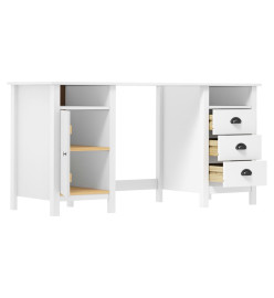 Bureau Hill Blanc 150x50x74 cm Bois de pin solide