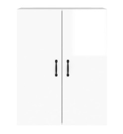 Armoires murales 2 pcs blanc brillant bois d'ingénierie