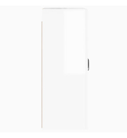 Armoires murales 2 pcs blanc brillant bois d'ingénierie