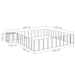 Chenil Noir 31,46 m² Acier