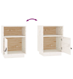 Tables de chevet 2 pcs Blanc 40x34x55 cm Bois de pin massif