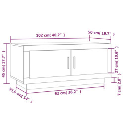 Table basse Noir 102x50x45 cm Bois d'ingénierie