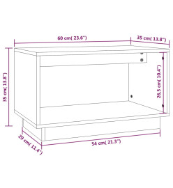 Meuble TV Gris 60x35x35 cm Bois de pin massif