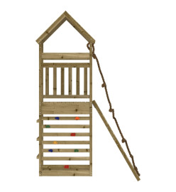 Maisonnette de jeu avec mur d'escalade bois de pin imprégné