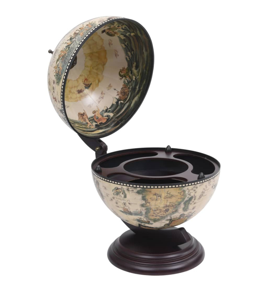 Support de vin globe de dessus de table Bois d'eucalyptus Blanc