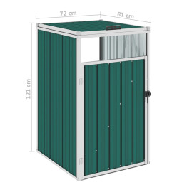 Abri de poubelle Vert 72x81x121 cm Acier