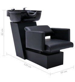 Chaise de salon avec lavabo Noir 129x59x82 cm Similicuir