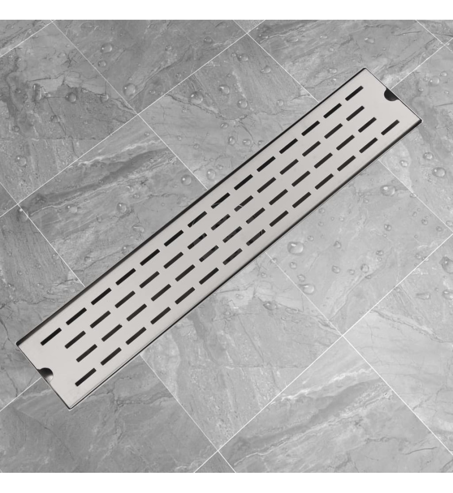 Drain de douche linéaire 630 x 140 mm Acier inoxydable