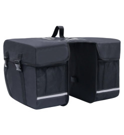 Sac de vélo double pour porte-bagages étanche 35 L Noir