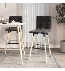 Tabourets de bar lot de 2 noir tissu