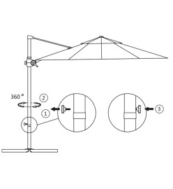 Parasol déporté avec mât en acier Terre cuite 250x250 cm