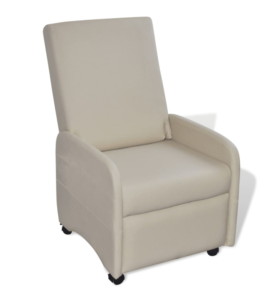 Fauteuil pliable Crème Similicuir