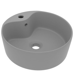 Lavabo de luxe avec trop-plein Gris clair mat 36x13cm Céramique