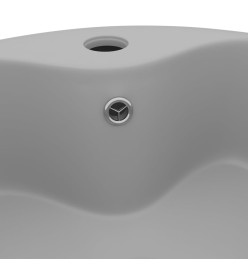 Lavabo de luxe avec trop-plein Gris clair mat 36x13cm Céramique