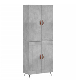 Buffet haut Gris béton 69,5x34x180 cm Bois d'ingénierie