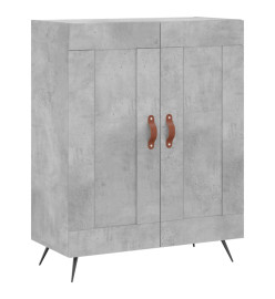 Buffet haut Gris béton 69,5x34x180 cm Bois d'ingénierie