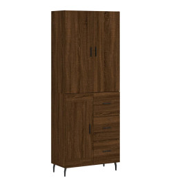 Buffet haut Chêne marron 69,5x34x180 cm Bois d'ingénierie