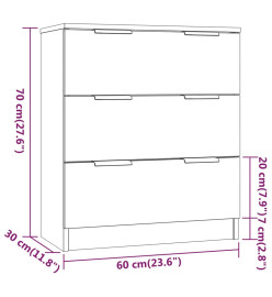 Buffets 3 pcs Chêne sonoma Bois d'ingénierie