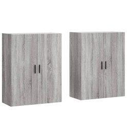 Armoires murales 2 pcs sonoma gris 69,5x34x90 cm