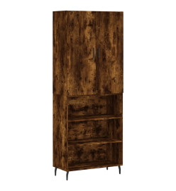 Buffet haut Chêne fumé 69,5x34x180 cm Bois d'ingénierie