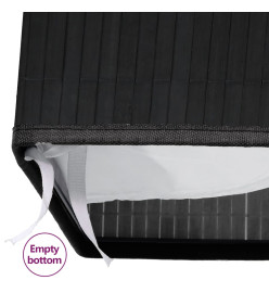 Panier à linge avec 2 sections bambou noir 72 L