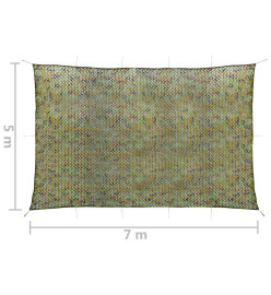 Filet de camouflage avec sac de rangement 5x7 m Vert