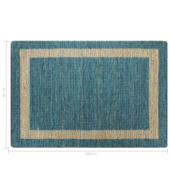 Tapis fait à la main Jute Bleu 80x160 cm