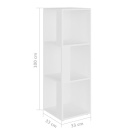 Armoire d'angle Blanc 33x33x100 cm Aggloméré