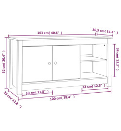 Meuble TV Marron miel 103x36,5x52 cm Bois de pin massif