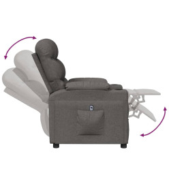 Fauteuil inclinable électrique Gris foncé Tissu