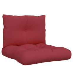 Coussins de palette 2 pcs rouge bordeaux tissu