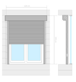 Volet roulant aluminium 120x150 cm anthracite